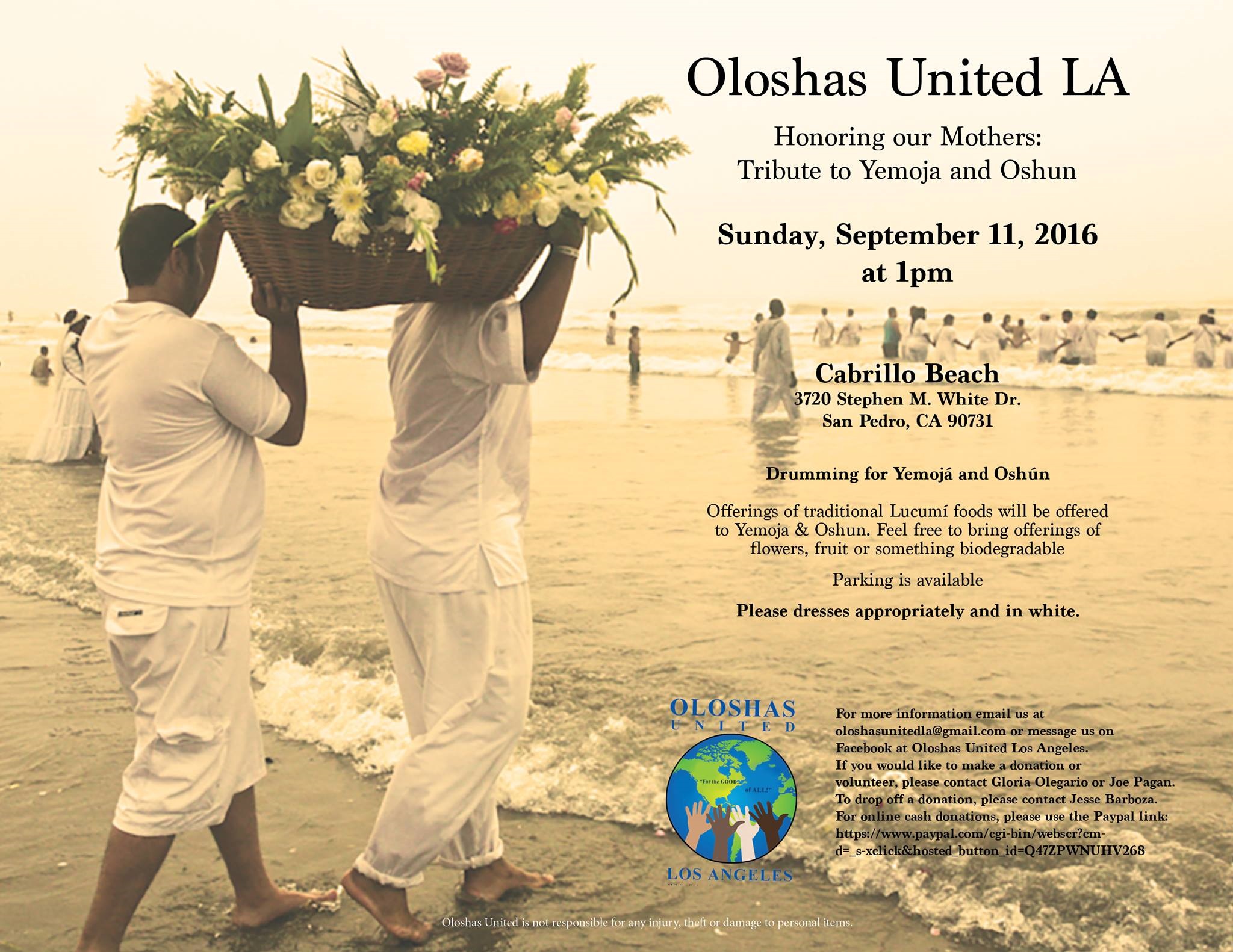 Oloshas United LA Tribute to Yemoja and Oshun